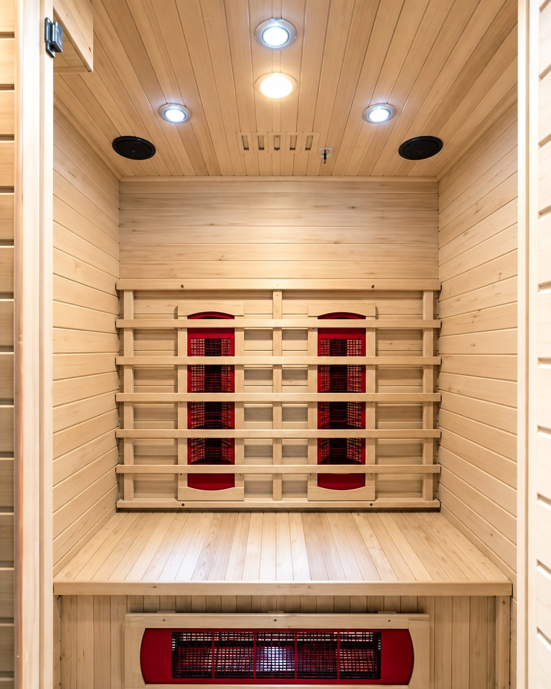 Sauna en bois clair