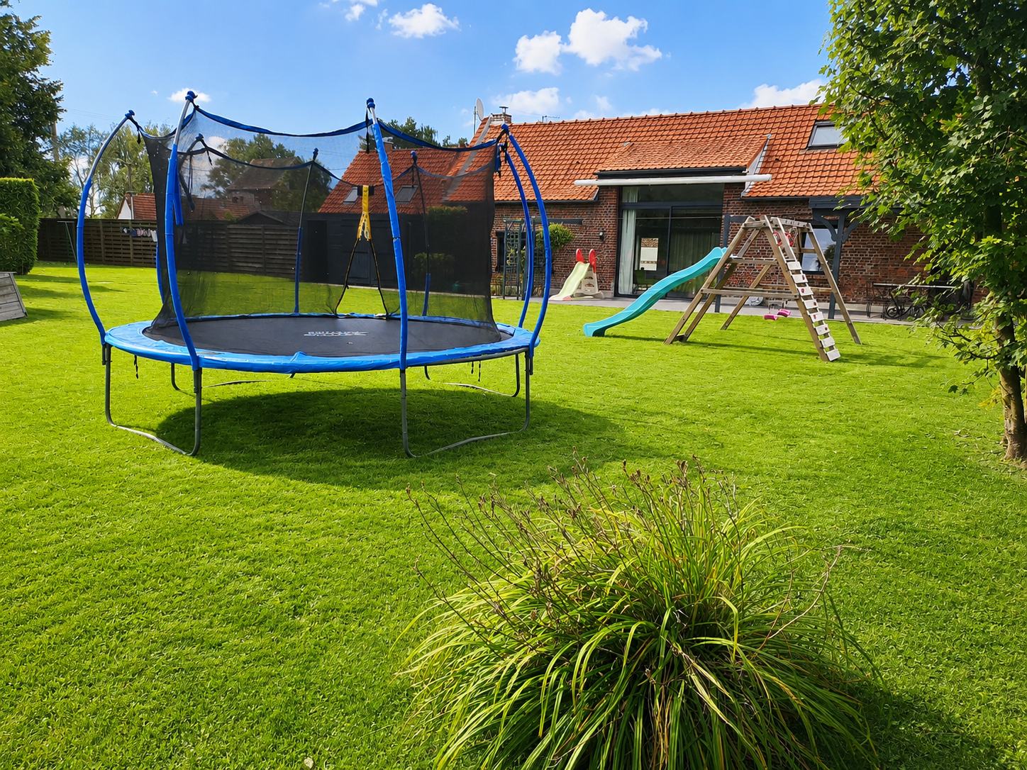 Trampoline dans le jardin